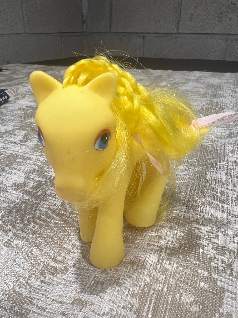 Vintage Yellow My Little Pony Toy Figure